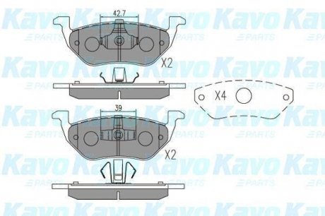 Brake Pad Set, disc brake KAVO KBP4568 (фото 1)