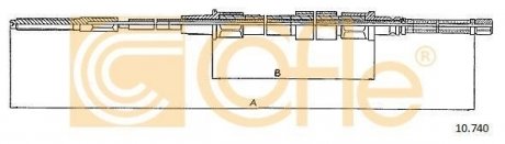 Трос стояночного тормоза COFLE 10.740 (фото 1)