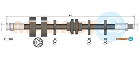 Шланг ТОРМОЗНОЙ ПЕР ADRIAUTO 11.1289 (фото 1)
