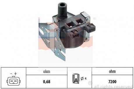 Котушка запалювання Opel Kadett/Omega A1,8/2,0 OHC 90- 2,4/2,6/3,0 CIH 90- EPS 1 970 192 (фото 1)