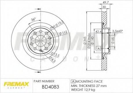Тормозной диск Fremax BD-4083 (фото 1)