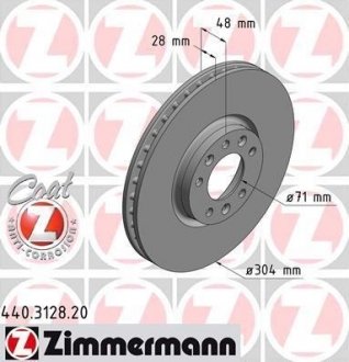 Тормозной диск ZIMMERMANN 440.3128.20 (фото 1)
