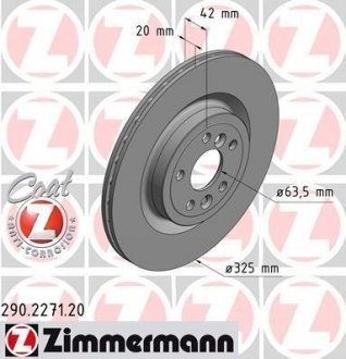 Тормозной диск ZIMMERMANN 290227120 (фото 1)