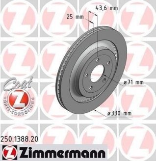 Тормозной диск ZIMMERMANN 250138820 (фото 1)