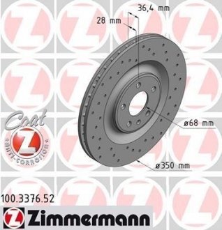 Диск гальмівний SPORT Z ZIMMERMANN 100.3376.52 (фото 1)