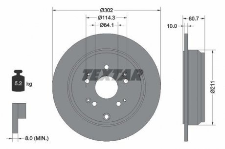 Тормозной диск TEXTAR 92227203 (фото 1)