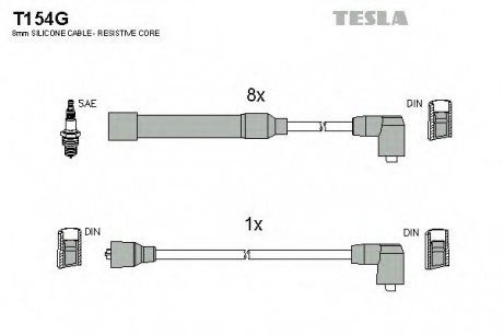 Кабель зажигания, к-кт Tatra 73-96 3,5 613-4, 613-E1 Tesla T154G (фото 1)