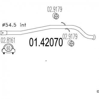 Ремонтная деталь узла выхлопной системы MTS 01.42070 (фото 1)
