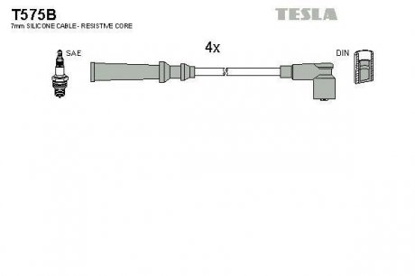 Комплект высоковольтных проводов Tesla T575B (фото 1)