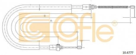 Трос стояночного тормоза COFLE 10.6777