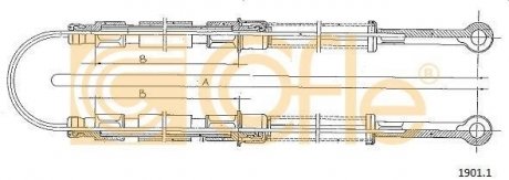 Трос стояночного тормоза COFLE 1901.1 (фото 1)
