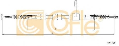 Трос стояночного тормоза COFLE 251.33 (фото 1)