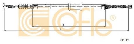 Трос стояночного тормоза COFLE 491.12 (фото 1)