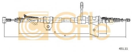 Трос стояночного тормоза COFLE 451.11 (фото 1)