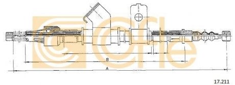 Трос стояночного тормоза COFLE 17.211 (фото 1)