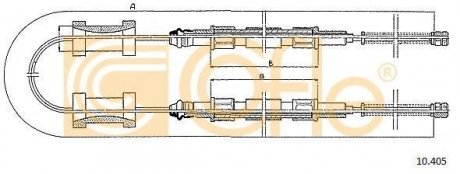 Трос стояночного тормоза COFLE 10.405 (фото 1)