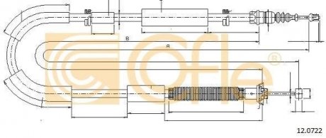 Трос стояночного тормоза COFLE 12.0722 (фото 1)