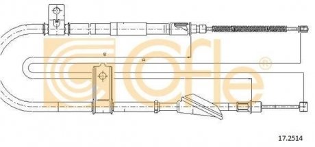 Трос стояночного тормоза COFLE 17.2514 (фото 1)