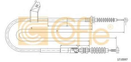 Трос стояночного тормоза COFLE 17.0597 (фото 1)