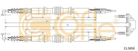 Трос стояночного тормоза COFLE 11.5858 (фото 1)