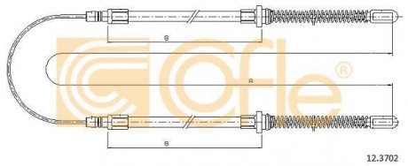 Трос стояночного тормоза COFLE 12.3702 (фото 1)