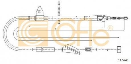 Трос стояночного тормоза COFLE 11.5743 (фото 1)