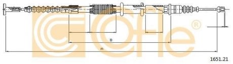 Трос стояночного тормоза COFLE 1651.21 (фото 1)