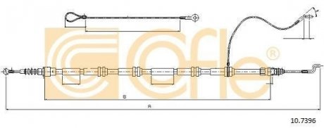 Трос стояночного тормоза COFLE 10.7396 (фото 1)