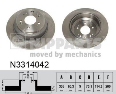 Тормозной диск NIPPARTS N3314042 (фото 1)