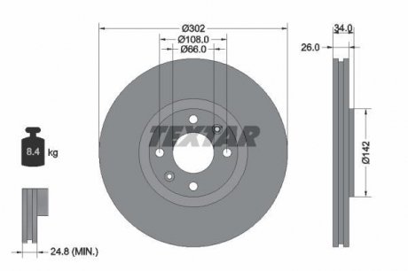 Тормозной диск TEXTAR 92133203 (фото 1)