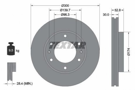 Тормозной диск TEXTAR 92203800 (фото 1)