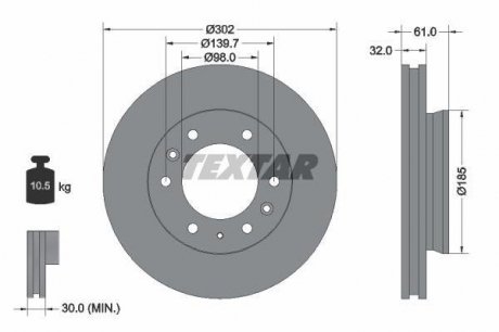 Тормозной диск TEXTAR 92253403 (фото 1)