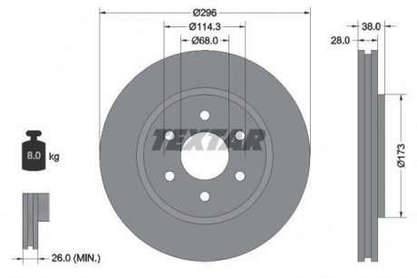 Тормозной диск TEXTAR 92199603 (фото 1)