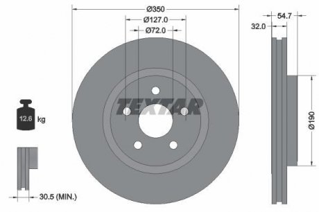 Тормозной диск TEXTAR 92272205 (фото 1)