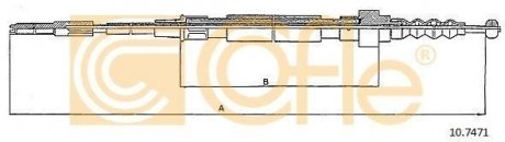 Трос стояночного тормоза COFLE 10.7471 (фото 1)