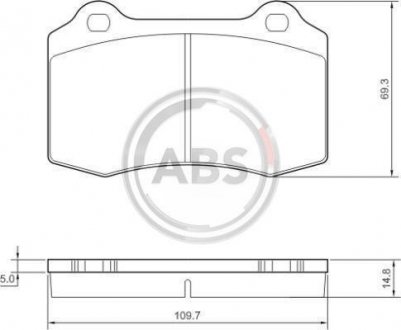 Комплект тормозных колодок, дисковый тормоз A.B.S 37388 (фото 1)