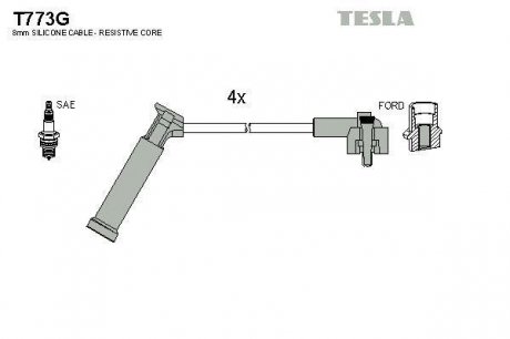 Комплект высоковольтных проводов Tesla T773G (фото 1)