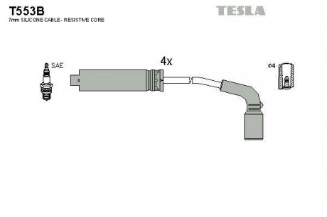 Кабель зажигания, к-кт Daewoo Tacuma 00- 1,8 Tesla T553B (фото 1)