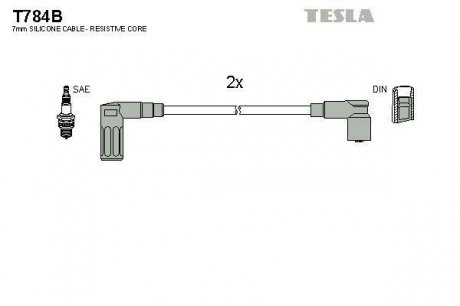 Комплект высоковольтных проводов Tesla T784B (фото 1)