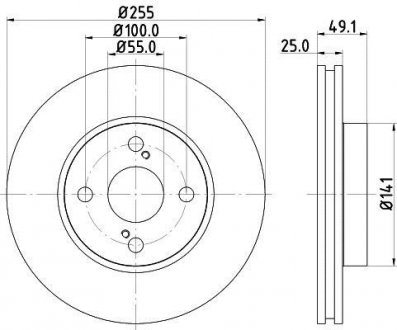 Тормозной диск перед. Corolla, Prius 02- HELLA PAGID 8DD355110-431 (фото 1)