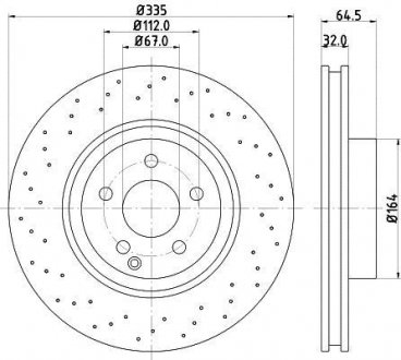 Гальмівний диск передній Mercedes S (W221) 2.2D-5.5 10.05-12.13 HELLA PAGID 8DD355115-011 (фото 1)