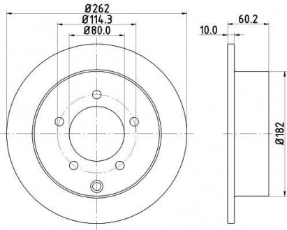 Тормозной диск зад. Lancer 07- (PRO) HELLA PAGID 8DD355119-181 (фото 1)