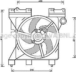 Вентилятор радіатора CITROEN BERLINGO/PEUGEOT PARTNER (96-) (вир-во AVA) AVA COOLING CN7547 (фото 1)