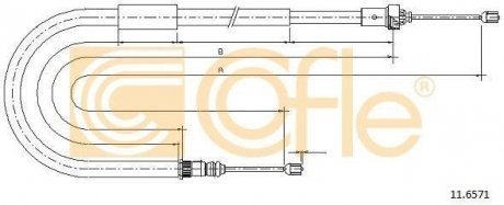 Трос стояночного тормоза COFLE 11.6571 (фото 1)