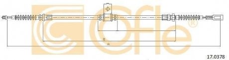 Трос стояночного тормоза COFLE 17.0378 (фото 1)