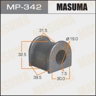 Втулка стабилизатора \\\\, rear, rav 4 aca20, zca25 к-т2шт. Masuma MP342 (фото 1)