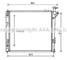 Радіатор охолодження Santa Fe 2.2 CRDi Aut. 09-12 (Ava) AVA COOLING HY2339 (фото 1)