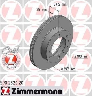 Передний Toyota Highlux, Fortuner 05- (297x25) ZIMMERMANN 590282020 (фото 1)