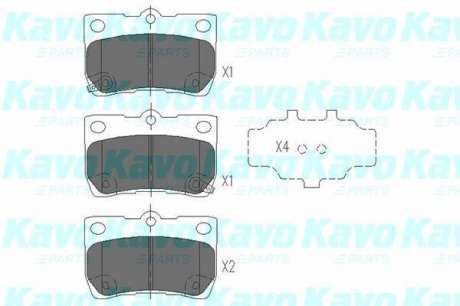 Комплект тормозных колодок, дисковый тормоз KAVO KBP-9083 (фото 1)