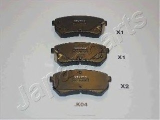 Комплект тормозных колодок, дисковый тормоз JAPANPARTS PP-K04AF (фото 1)